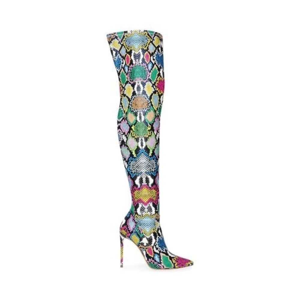 Multi Colored Over the Calf Boot w/matching purse